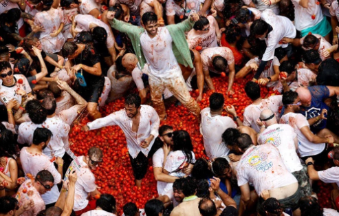 Festivalda 120 ton pomidor istifadə edildi - FOTOLAR